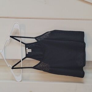 Sheer Black Crop Top Tank